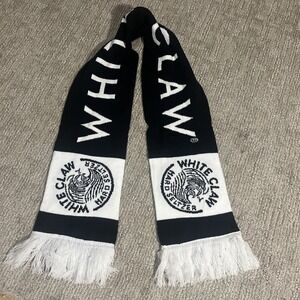 White Claw Logo Scarf Black And White Knit Scarf Alcohol Beverage Promotion